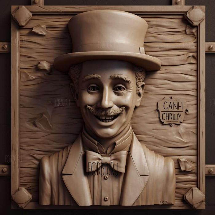 Charlie Chaplin 2 3 stl model for CNC