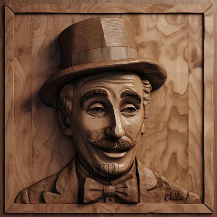 Charlie Chaplin 2 4 stl model for CNC