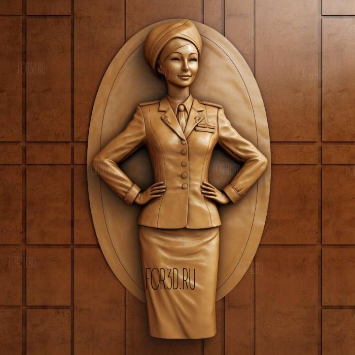 st Emirates Airline stewardess 1 stl model for CNC