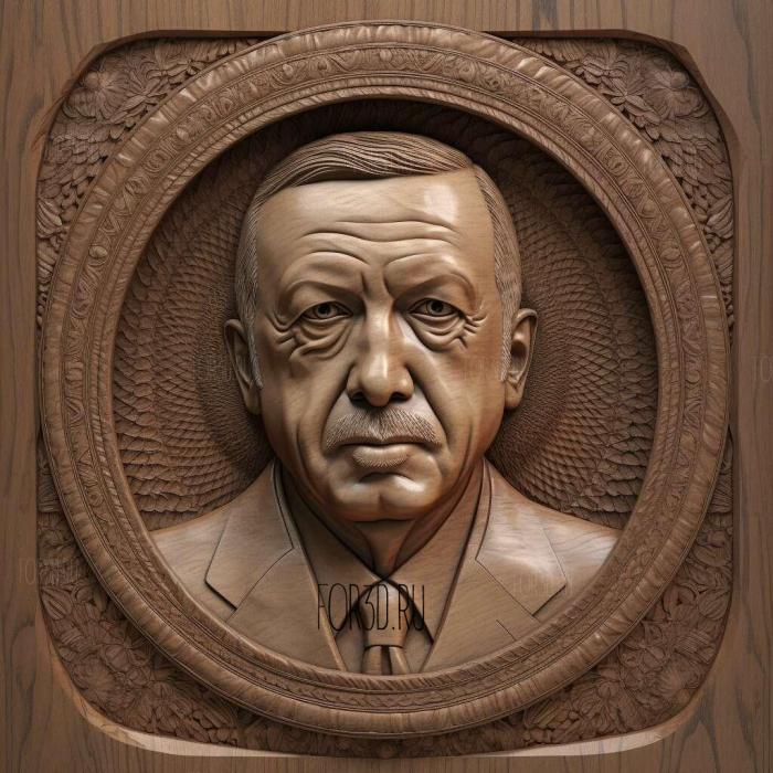 Recep Tayyip Erdogan 1 stl model for CNC