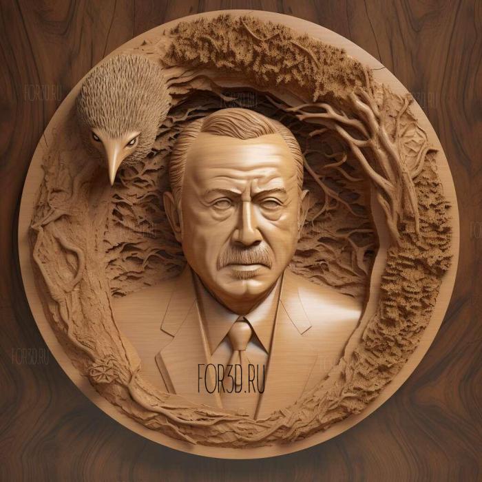 Recep Tayyip Erdogan 2 stl model for CNC