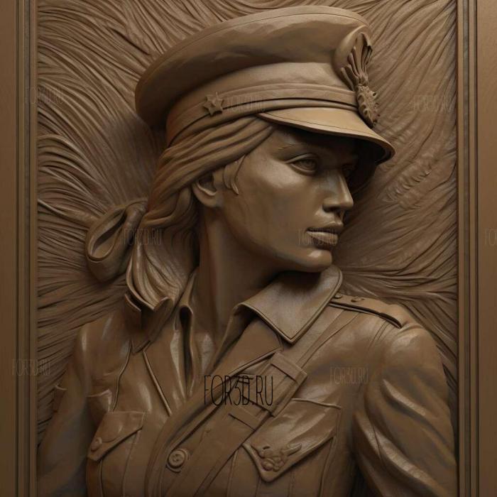 Peggy Carter Capitan America 3 stl model for CNC