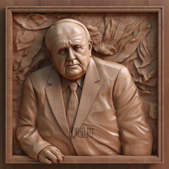 Mikhail Sergeyevich Gorbachev 3 stl model for CNC