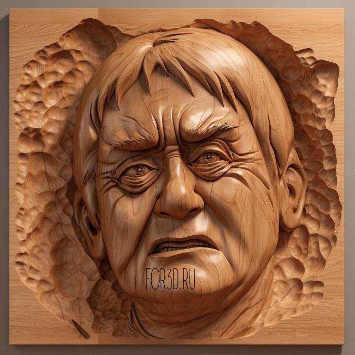 Angela Merkel caricature 1 stl model for CNC