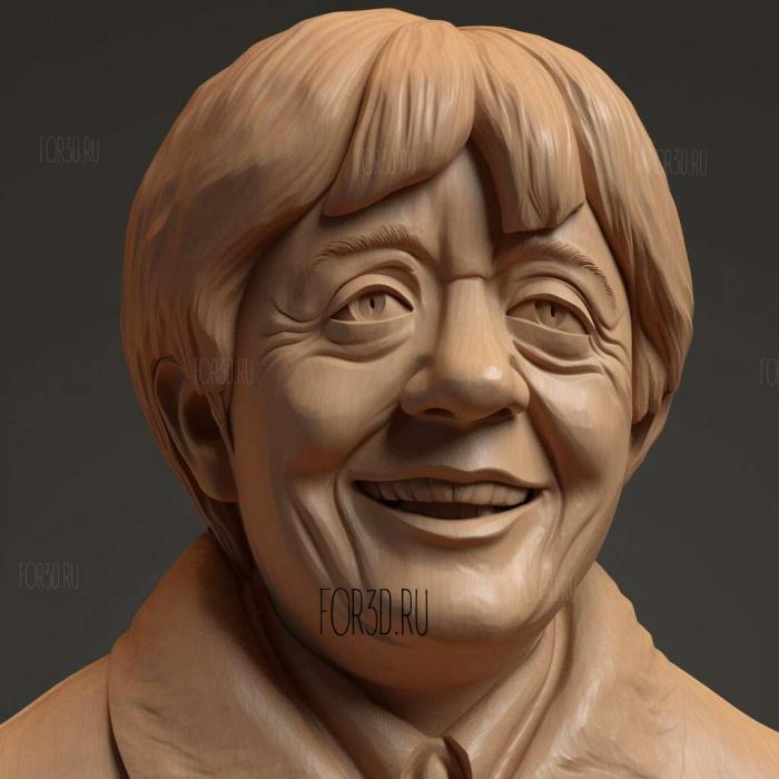 Angela Merkel caricature 2 stl model for CNC