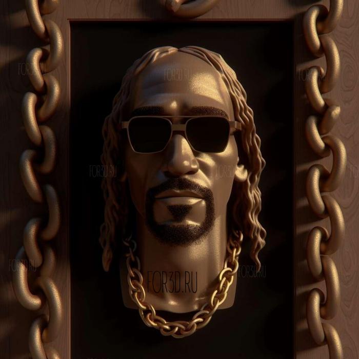 Snoop Dogg with big chain 1 stl model for CNC