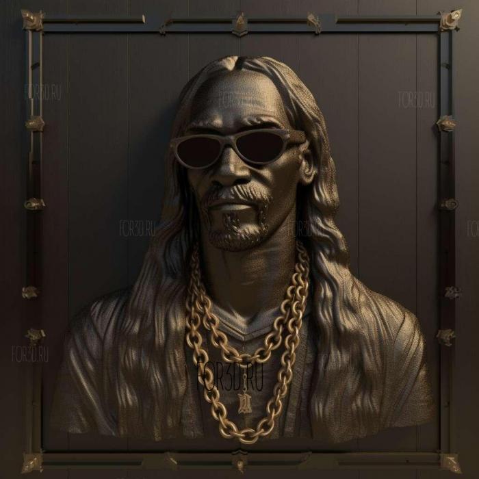 Snoop Dogg with big chain 2 stl model for CNC