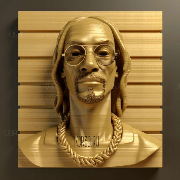 Snoop Dogg with big chain 3 stl model for CNC