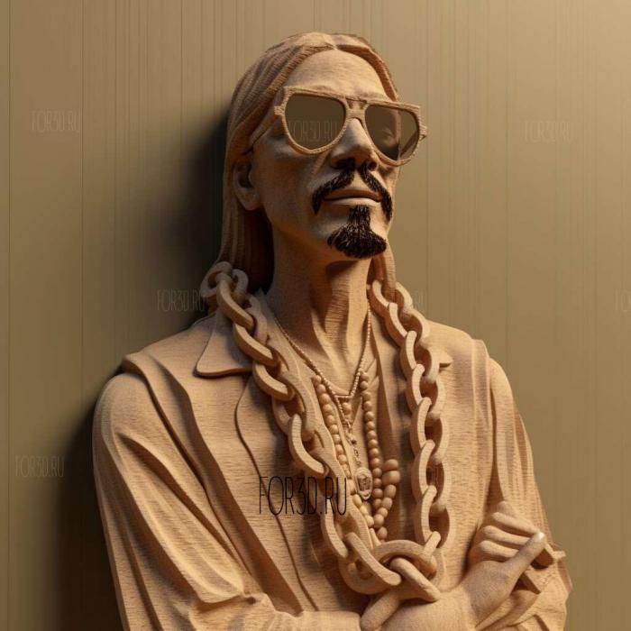 Snoop Dogg with big chain 4 stl model for CNC