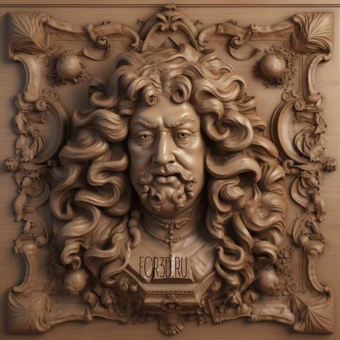 Jean Baptiste Lully 4 stl model for CNC