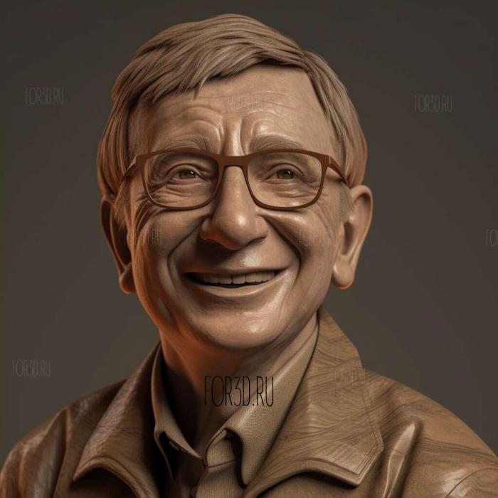 Bill Gates co founder of Microsoft 4 stl model for CNC