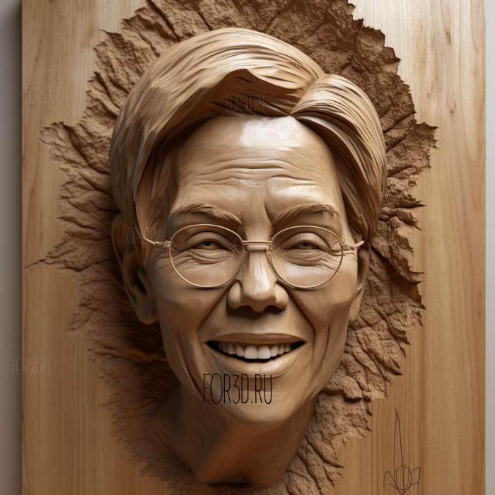 Elizabeth Warren caricatrue 1 stl model for CNC