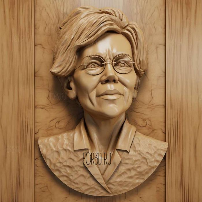 Elizabeth Warren caricatrue 2 stl model for CNC