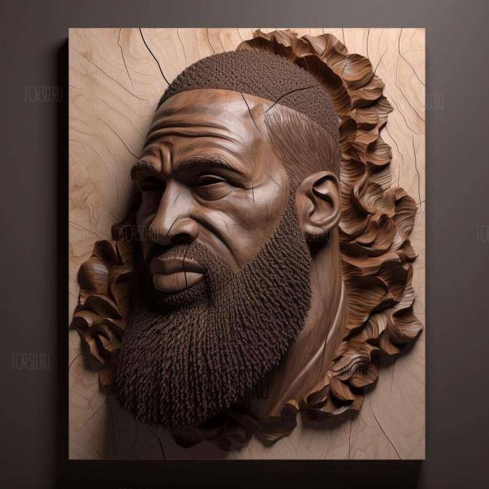 Lebron James with beard 3 stl model for CNC