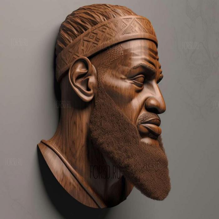 Lebron James with beard 4 stl model for CNC