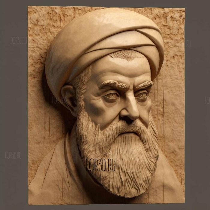 Ayatollah Ruhollah Mousavi Khomeini 3 stl model for CNC