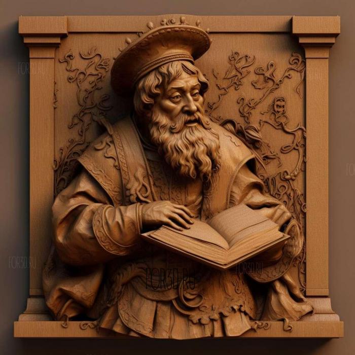 Johann Gutenberg 3 stl model for CNC