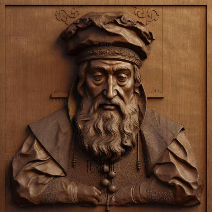 Johann Gutenberg 4 stl model for CNC