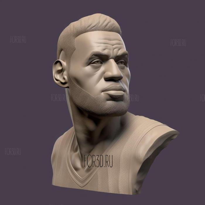 Lebron James in Lakers jersey 1 stl model for CNC