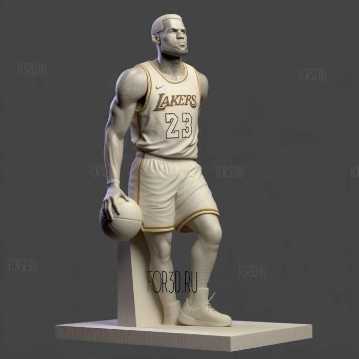Lebron James in Lakers jersey 2 stl model for CNC