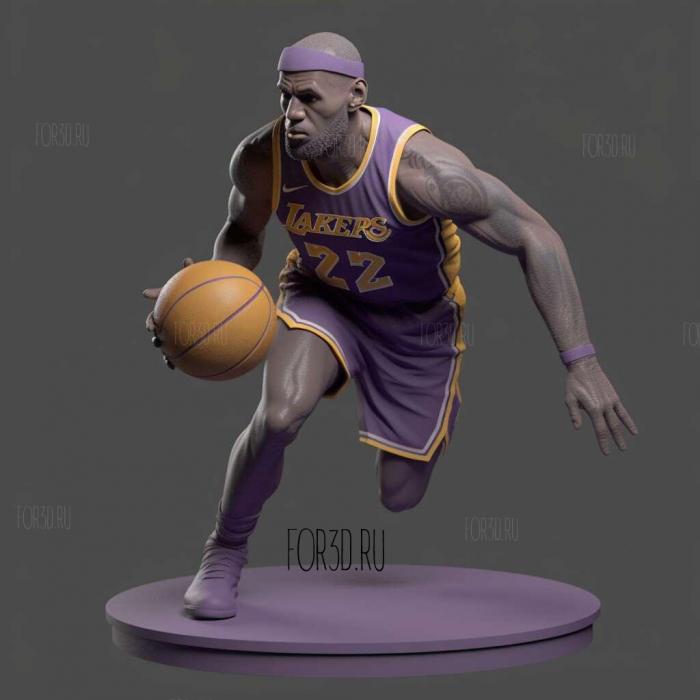 Lebron James in Lakers jersey 4 stl model for CNC