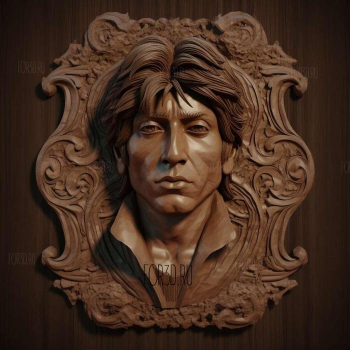 Sharukh khan face bust 1 stl model for CNC