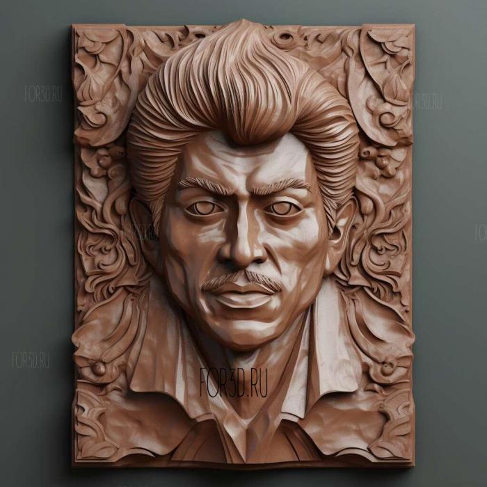 Sharukh khan face bust 2 stl model for CNC