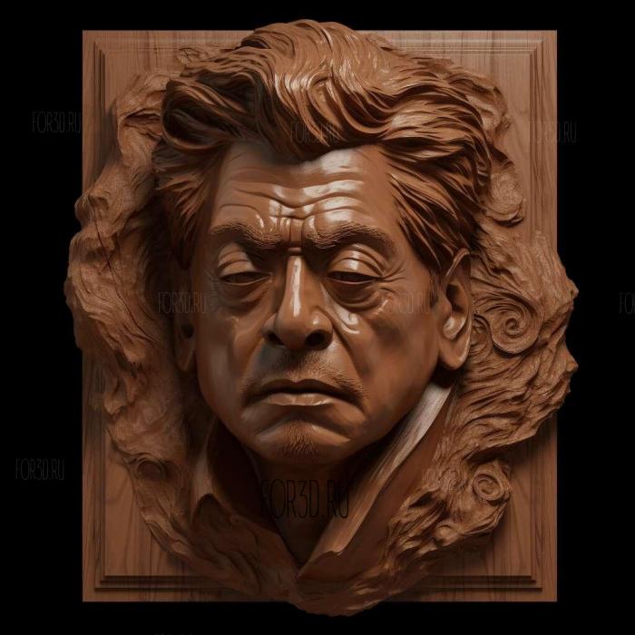 Sharukh khan face bust 3 stl model for CNC