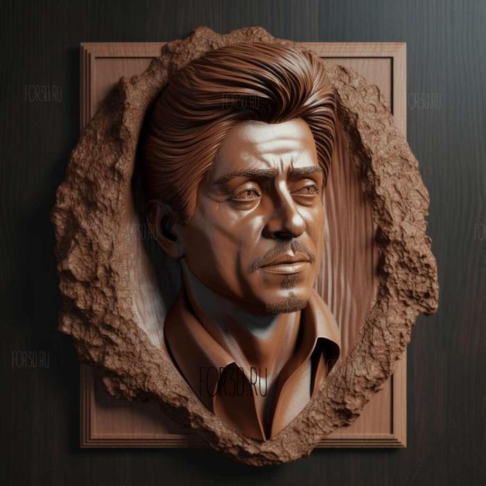 Sharukh khan face bust 4 stl model for CNC