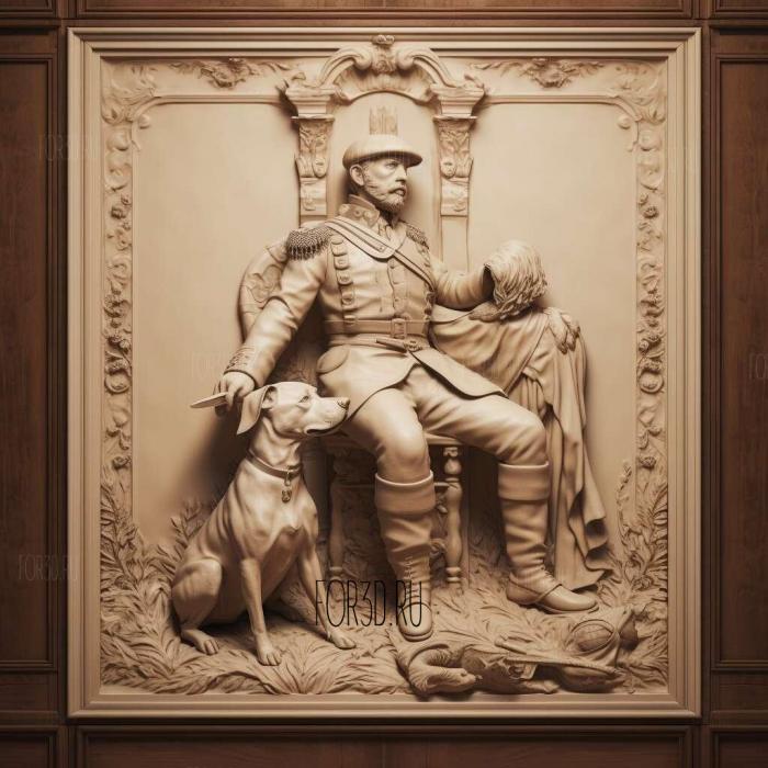 Le prince imperial et son chien nero 1 stl model for CNC