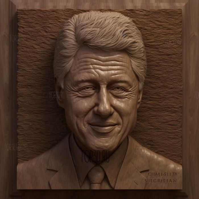 William Jefferson Clinton 4 stl model for CNC