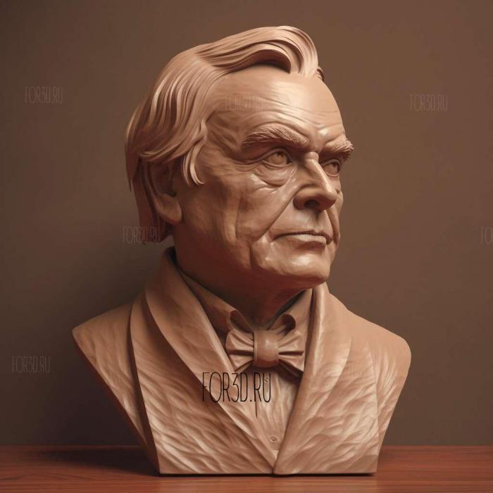 Bust of Leonard Currie 1 stl model for CNC