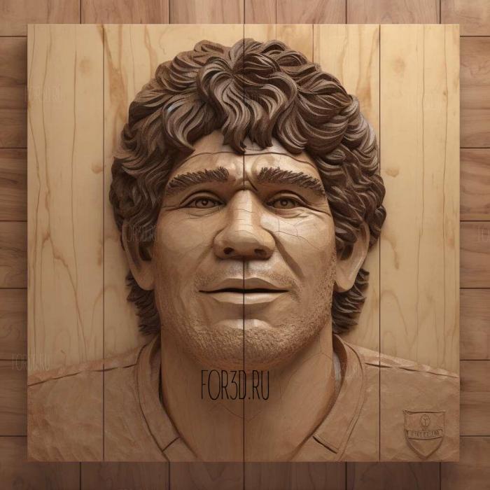 Diego Maradona old 2 stl model for CNC