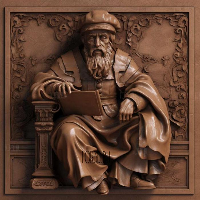 Johann Gutenberg 4 stl model for CNC