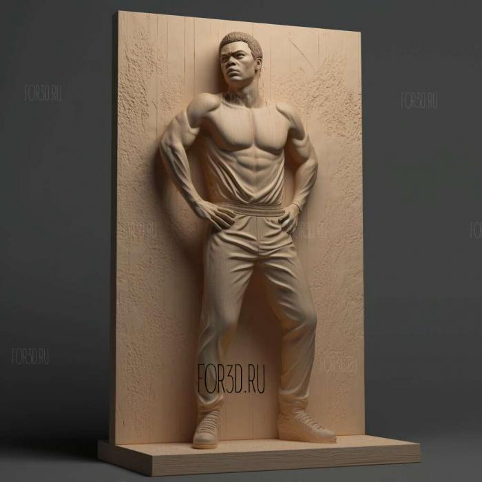 Muhammad Ali posing sterdown 1 stl model for CNC