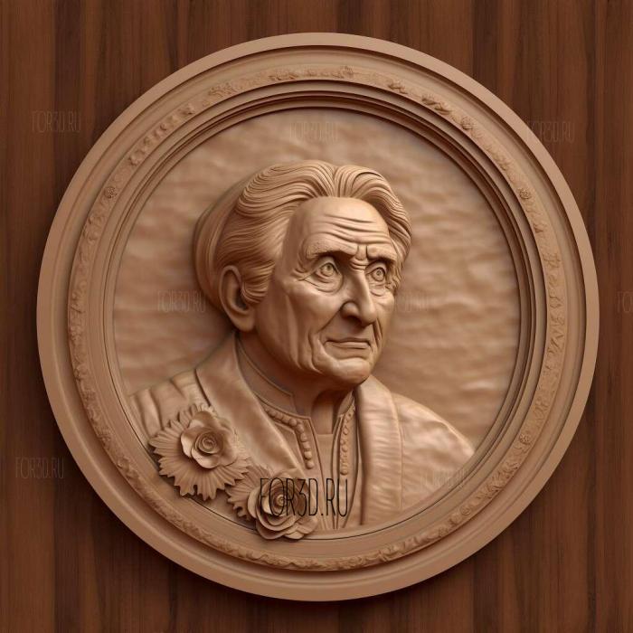 Maria Montessori 1 stl model for CNC