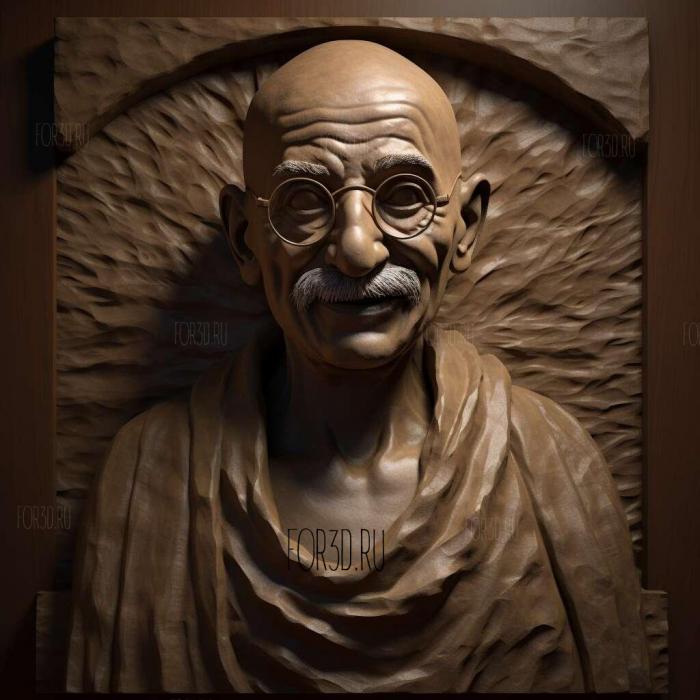 Gandhi by Clare Consuelo Sheridan 1 stl model for CNC