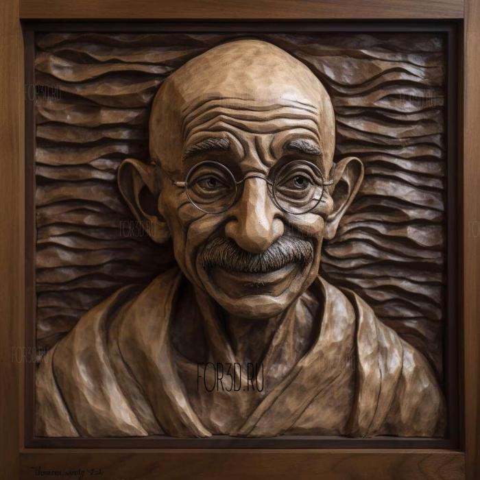 Gandhi by Clare Consuelo Sheridan 4 stl model for CNC