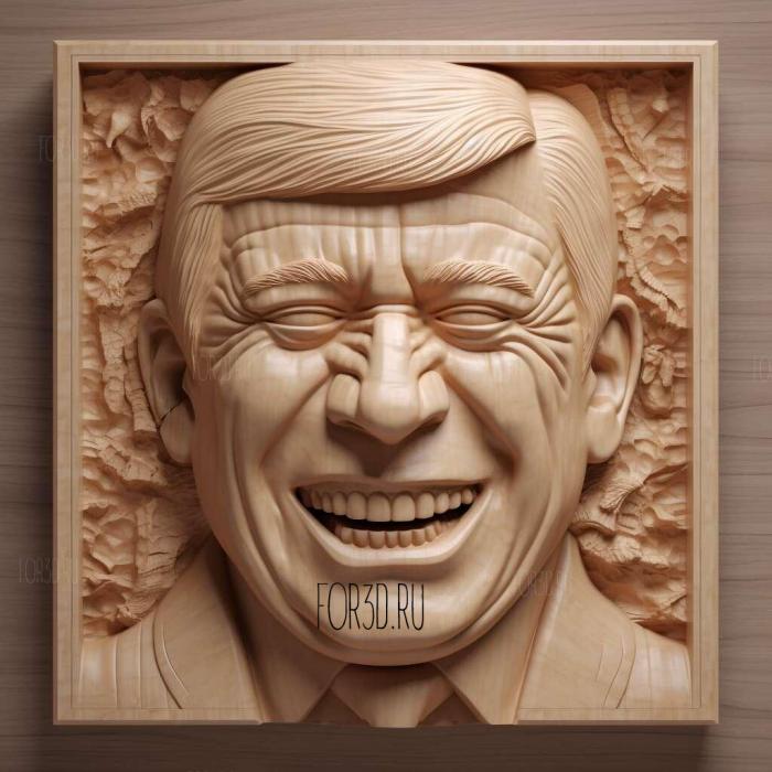 Donald Trump Smile 3 stl model for CNC