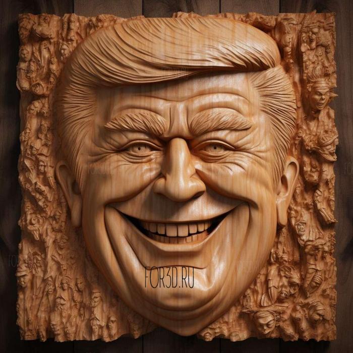 Donald Trump Smile 4 stl model for CNC