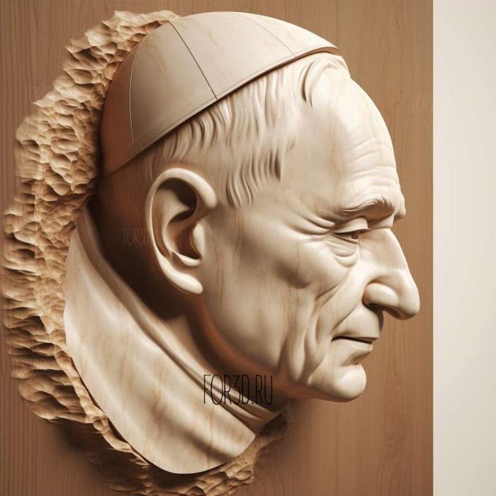 John Paul II Pope 4 stl model for CNC