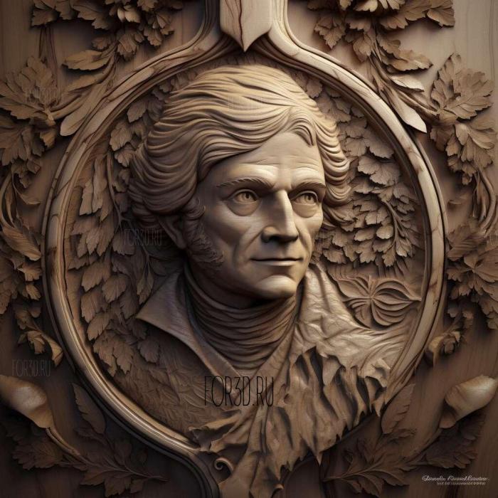 Thomas Jefferson 2 stl model for CNC