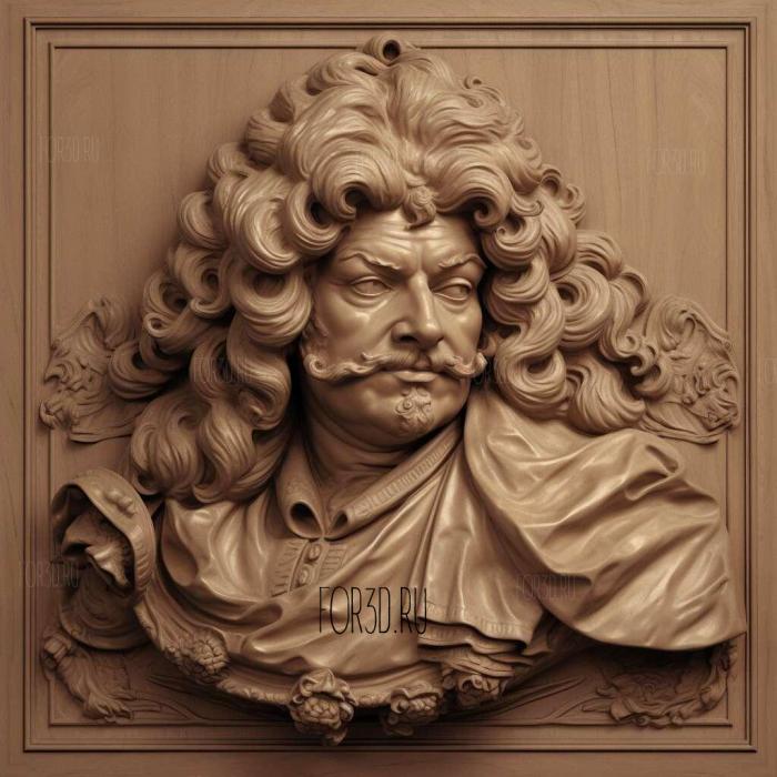 Jean Baptiste Lully 4 stl model for CNC