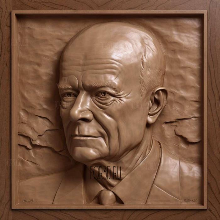 Dwight D Eisenhower 3 stl model for CNC