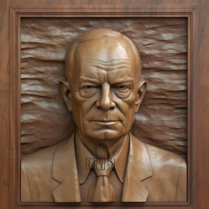 Dwight D Eisenhower 4 stl model for CNC