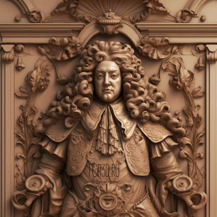 Louis XIV in place darmes of Versailles 1 stl model for CNC