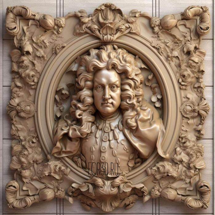 Louis XIV in place darmes of Versailles 4 stl model for CNC