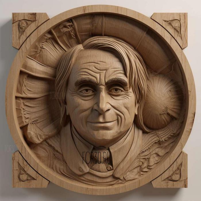 Caricature ure of Carl Sagan 1 stl model for CNC