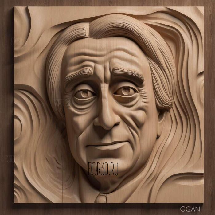 Caricature ure of Carl Sagan 2 stl model for CNC