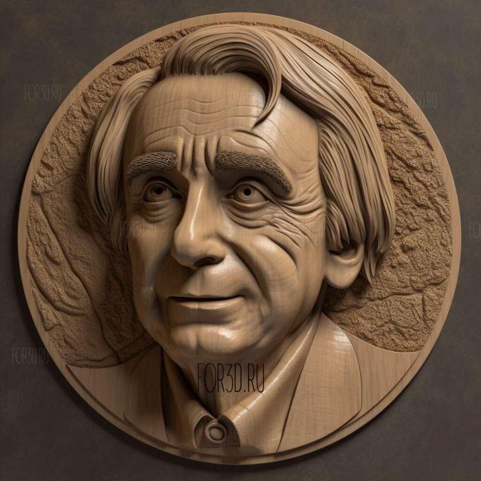 Caricature ure of Carl Sagan 3 stl model for CNC